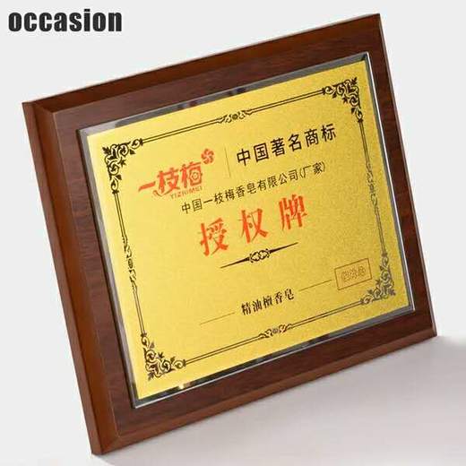金箔奖牌授权牌荣誉牌牌匾定做制作木托铜牌木质证书代理奖牌定制 商品图1