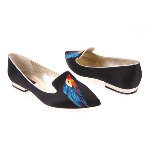 姚晨同款 sheme 鸳鸯羽毛手工刺绣平跟 单鞋 商品图6