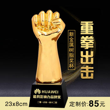 重拳出击  奖杯定制定做高档优秀员工奖品创意金属奥斯卡小金人冠军奖杯刻字 商品图0
