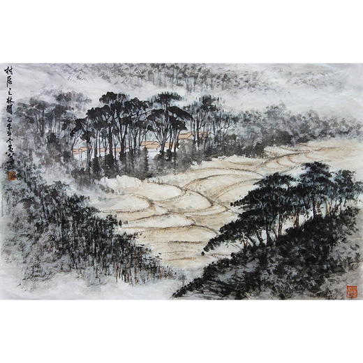 黄戈 -真迹-山水画《村居之林间》 办公室  书房  客厅 玄关 商品图1