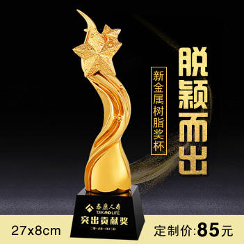脱颖而出  奖杯定制定做高档优秀员工奖品创意金属奥斯卡小金人冠军奖杯刻字 商品图0