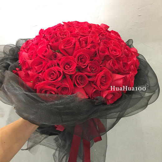 夜夜丨99朵红玫瑰黑纱款 商品图1