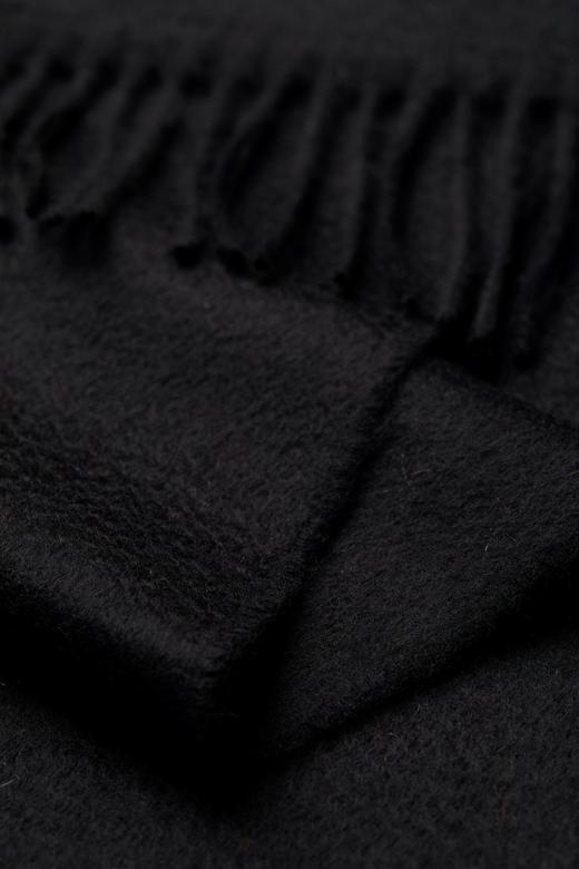 经典纯羊绒围巾 黑色 商品图5