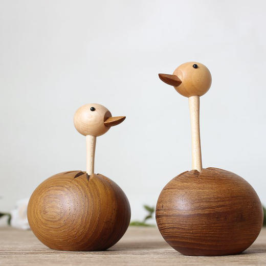 北欧风格  鸵鸟  丹麦木偶摆件  木质家居  创意生日礼物 商品图0