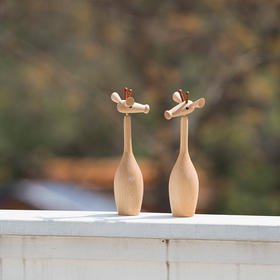 北欧风格  长颈鹿  丹麦木偶摆件  木质家居  创意生日礼物