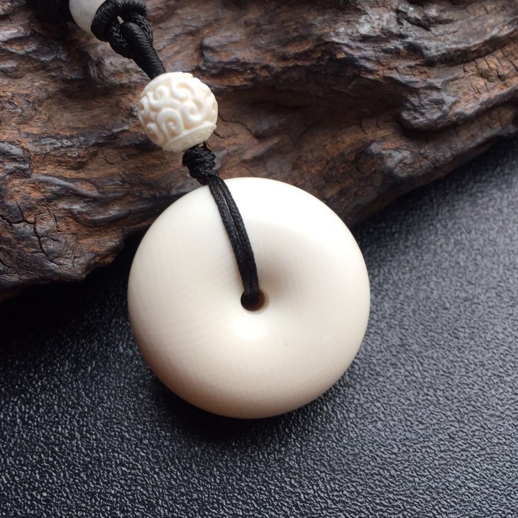 【d49572】猛犸象牙平安扣吊坠