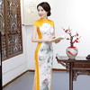 ZA  972 原创改良长款丝绸印花旗袍 商品缩略图3