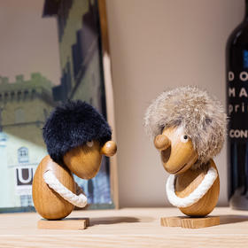 北欧风格  小毛人  乐观派  沉思者  丹麦木偶摆件  木质家居  创意生日礼物