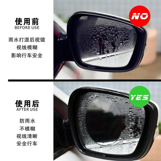 「进口材质」汽车后视镜防雨防雾膜纳米驱水防水膜 商品图4