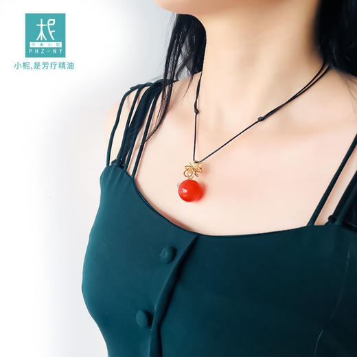 平衡小柅 有求必应天然玉石扩香项链 吊绳可调节长短 锁骨链 长项链毛衣链 香氛扩香 商品图2