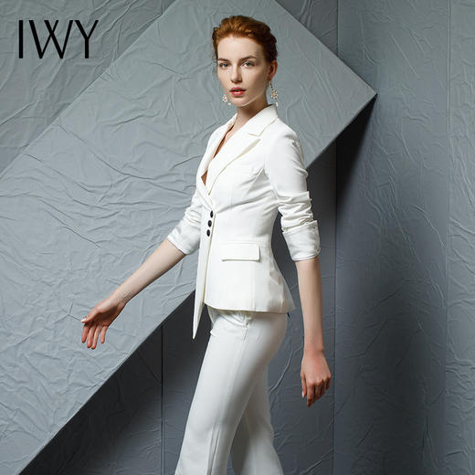 IWY/大气西服套装女薄款套装欧美时尚女士白色西装阔腿裤CP8242 商品图4