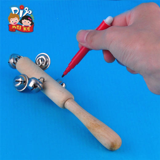 MEIKE木质白坯手摇铃DIY手工材料幼儿园儿童美劳制作创意益智热卖 商品图2