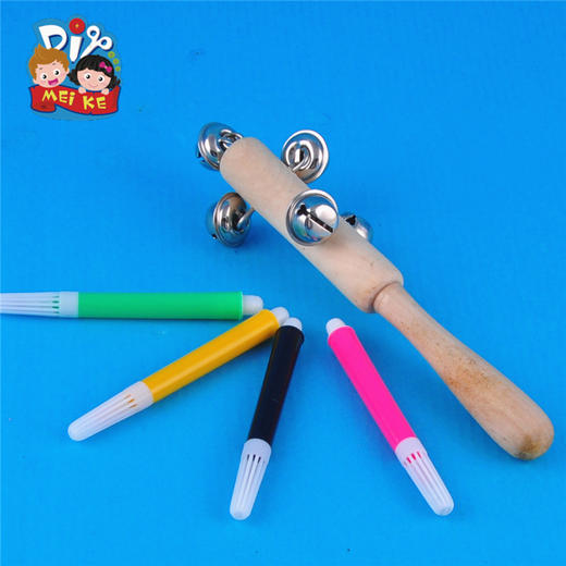 MEIKE木质白坯手摇铃DIY手工材料幼儿园儿童美劳制作创意益智热卖 商品图1