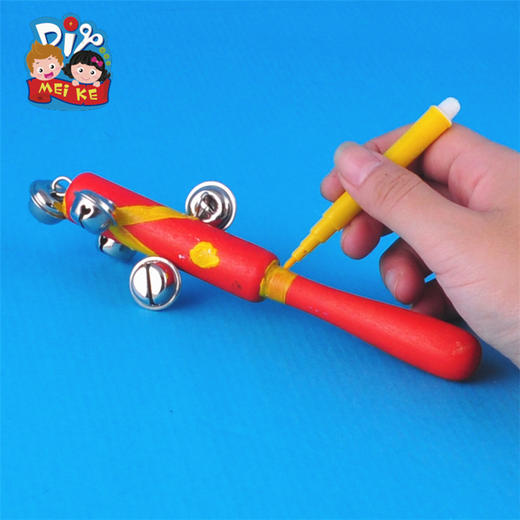 MEIKE木质白坯手摇铃DIY手工材料幼儿园儿童美劳制作创意益智热卖 商品图3