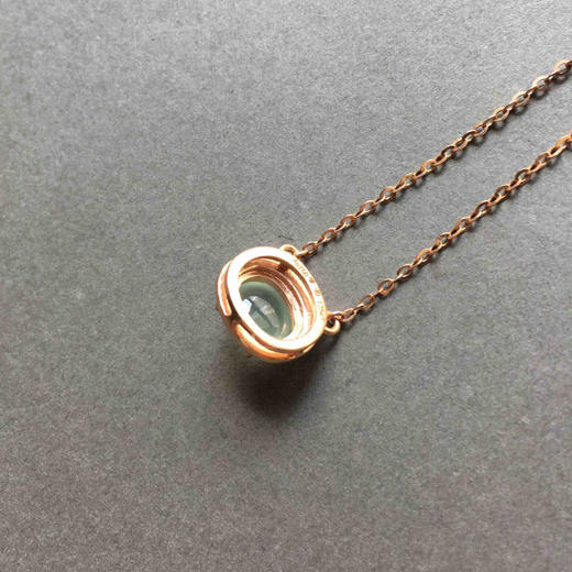 高冰种晴水翡翠蛋面锁骨链 商品图5