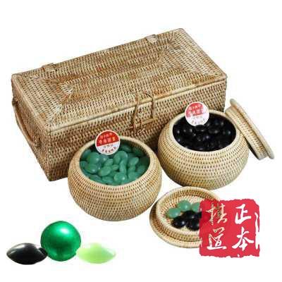 精品云字牌云子  如玉云子 藤盒装精品翠玉云子 商品图0