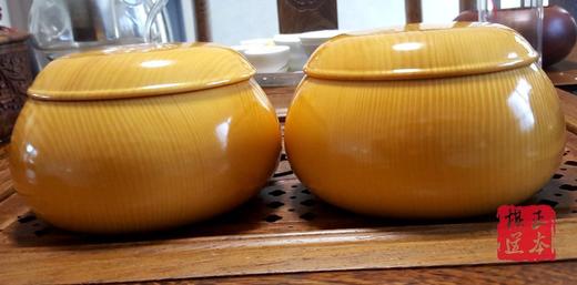 日式扁广口大号新榧罐 整木围棋罐 商品图0