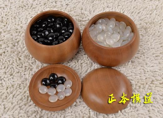 玛瑙围棋 天然玛瑙围棋子配乌龙 加大号 红桧木实木围棋罐 商品图2
