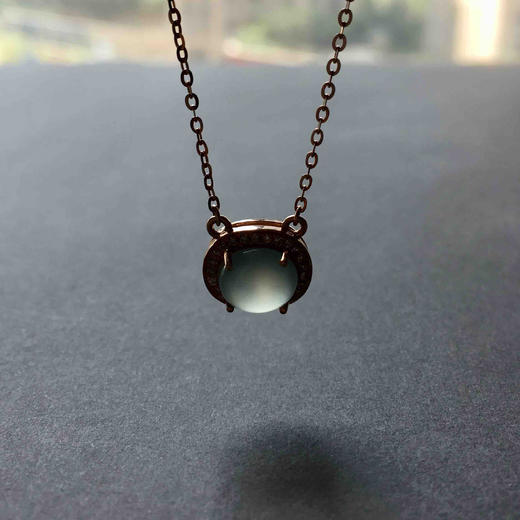 高冰种晴水翡翠蛋面锁骨链 商品图10