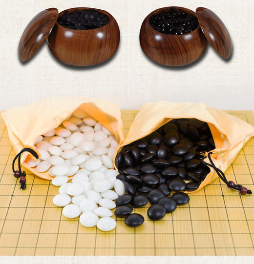 08版精品 新云子双面精品亮光哑光红木方黄心楠棋罐包装 商品图3