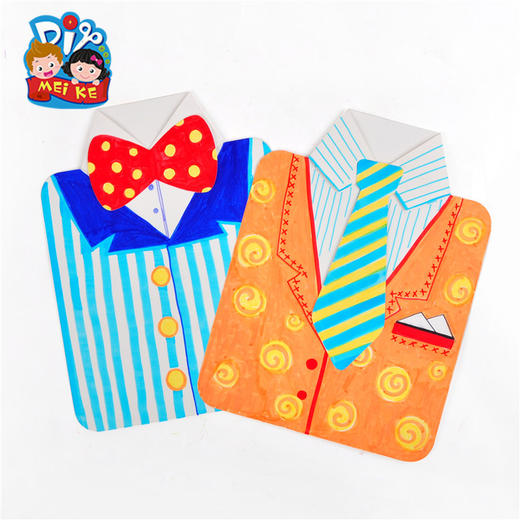 MEIKE 老师的衬衫领带 蝴蝶结彩绘涂色幼儿园diy手工制作材料新品 商品图1