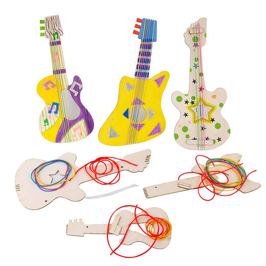 MEIKE创意木吉他 儿童手工绘画涂鸦吉他小幼儿园手工DIY材料精品 商品图4