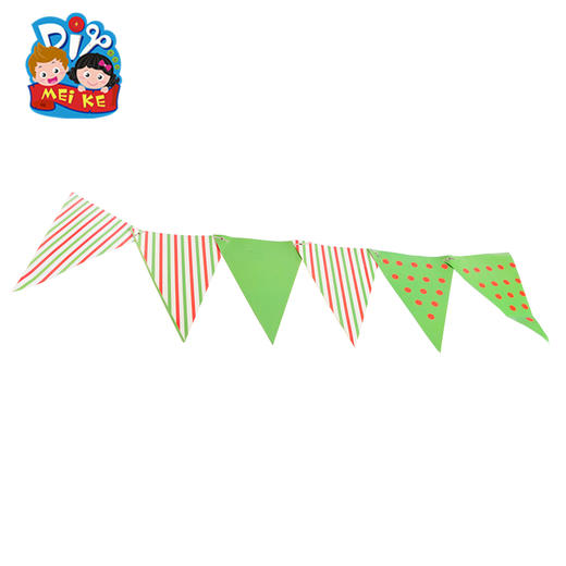 圣诞节手工diy纸质三角挂旗幼儿园装饰挂旗布置制作材料包圣诞树 商品图3