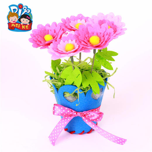 教师节不织布艺盆栽花儿童diy幼儿园手工制作仿真花立体花材料包 商品图1