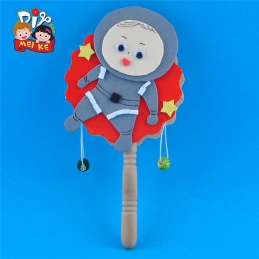 木质拨浪鼓玩具MEi KE幼儿园手工制作材料节日立体DIY粘贴画爆款 商品图2