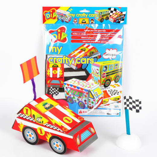 3D汽车 幼儿园手工制作diy材料儿童手工立体小车模型儿童创意玩具 商品图1