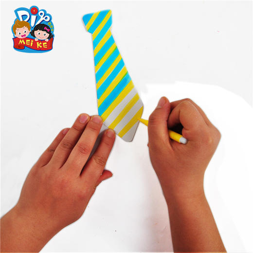 MEIKE 老师的衬衫领带 蝴蝶结彩绘涂色幼儿园diy手工制作材料新品 商品图2