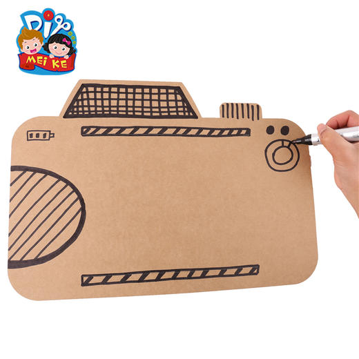 美术手工创意材料包diy 幼儿园儿童涂色彩绘纸板摄影机照相机益智 商品图2