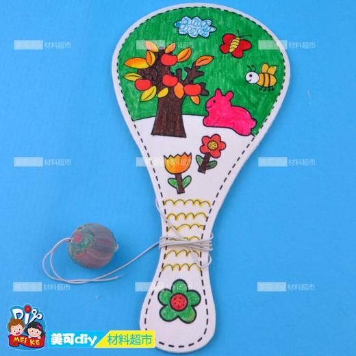 MEIKE 手工材料白坯木质绘画球拍幼儿园美劳比赛身体平衡教具精品 商品图2