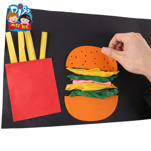 幼儿园儿童手工diy 儿童益智粘贴创意薯条 汉堡 黑板墙装饰贴画 商品图3