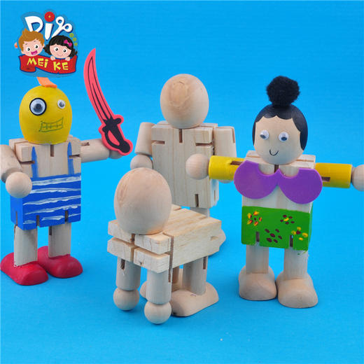 白坯关节人偶 幼儿园立体绘画儿童手工制作美可DIY材料创意爆款 商品图0