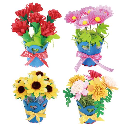 教师节不织布艺盆栽花儿童diy幼儿园手工制作仿真花立体花材料包 商品图4