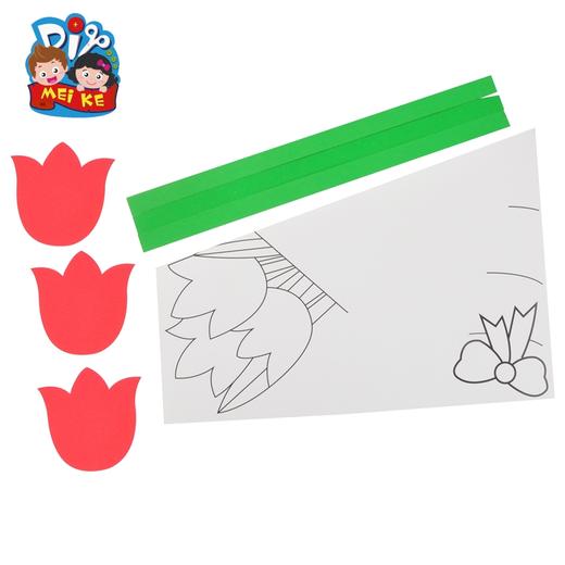 MEIKE 教师节康乃馨花束鲜花贺卡儿童手工生日卡片幼儿园diy制作 商品图3