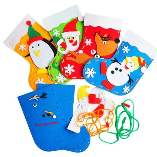 圣诞节小礼物手工diy幼儿园儿童制作不织布袜子材料圣诞树装饰 商品图4