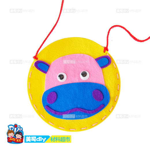 【美可—生活区】 幼儿园暑假儿童手工不织布圆形动物背包DIY材料包热卖 商品图1