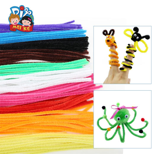 混色毛条绒条MEi KE幼儿园儿童手工DIY材料儿童玩具基础材料工具 商品图0