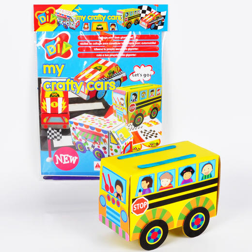 3D汽车 幼儿园手工制作diy材料儿童手工立体小车模型儿童创意玩具 商品图2