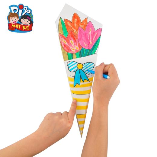 MEIKE 教师节康乃馨花束鲜花贺卡儿童手工生日卡片幼儿园diy制作 商品图4