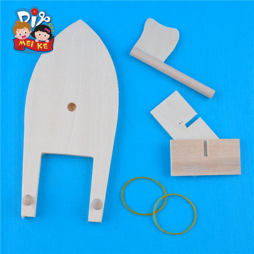 白坯木质轮船 儿童手工创意幼儿园精品涂色彩绘画玩具材料美可diy 商品图1