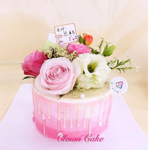 辛勤园丁鲜花蛋糕5寸ins网红鲜花蛋糕同城速配