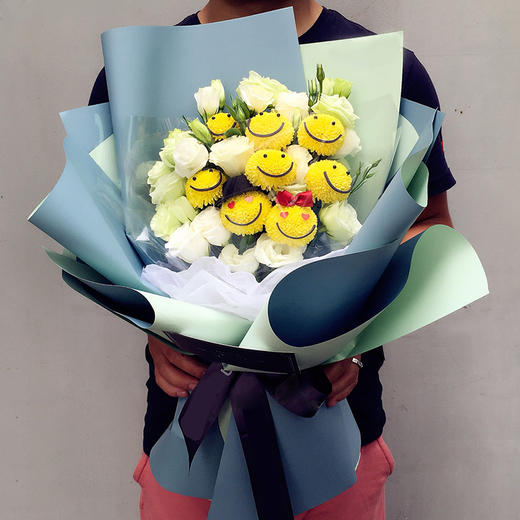 乒乓菊笑脸表情道歉神器创意乒乓菊可爱笑脸花束哄女朋友老婆开心道歉