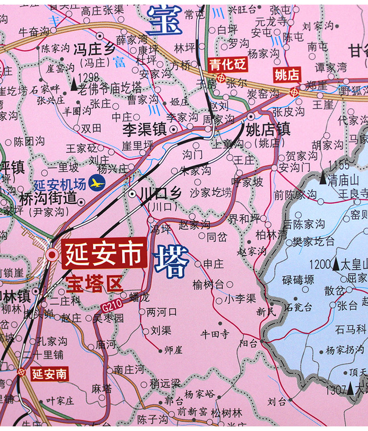 延安市地区地图图片