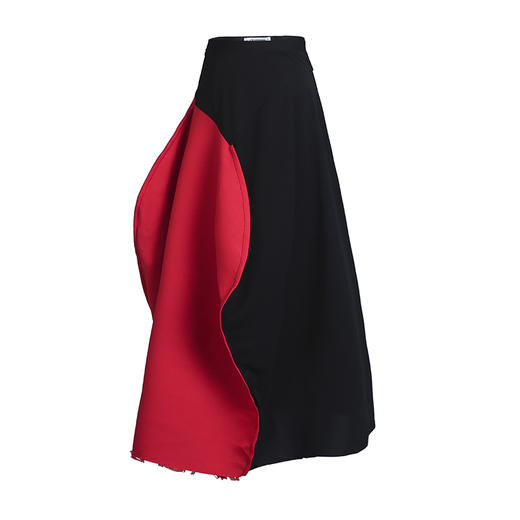 红与黑 不对称设计感复古长裙 商品图4
