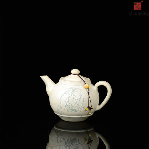 陈绍康单色刻填高士壶 商品图0