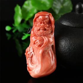 珊瑚雕菩提达摩挂件