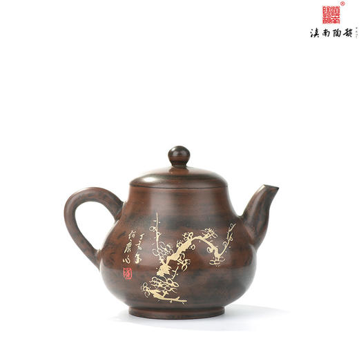 陈绍康覆色刻填梅花残贴壶 商品图3